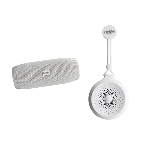 Pursonic Peak Wireless Speaker & Pursonic Waterproof Wireless Speaker Bundle – 360° Hi-Res Sound Anywhere, Anytime